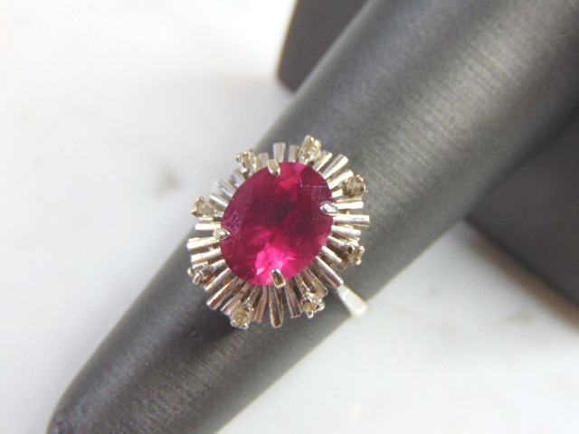 18K Gold Rhodolite & Diamond Ring E1217