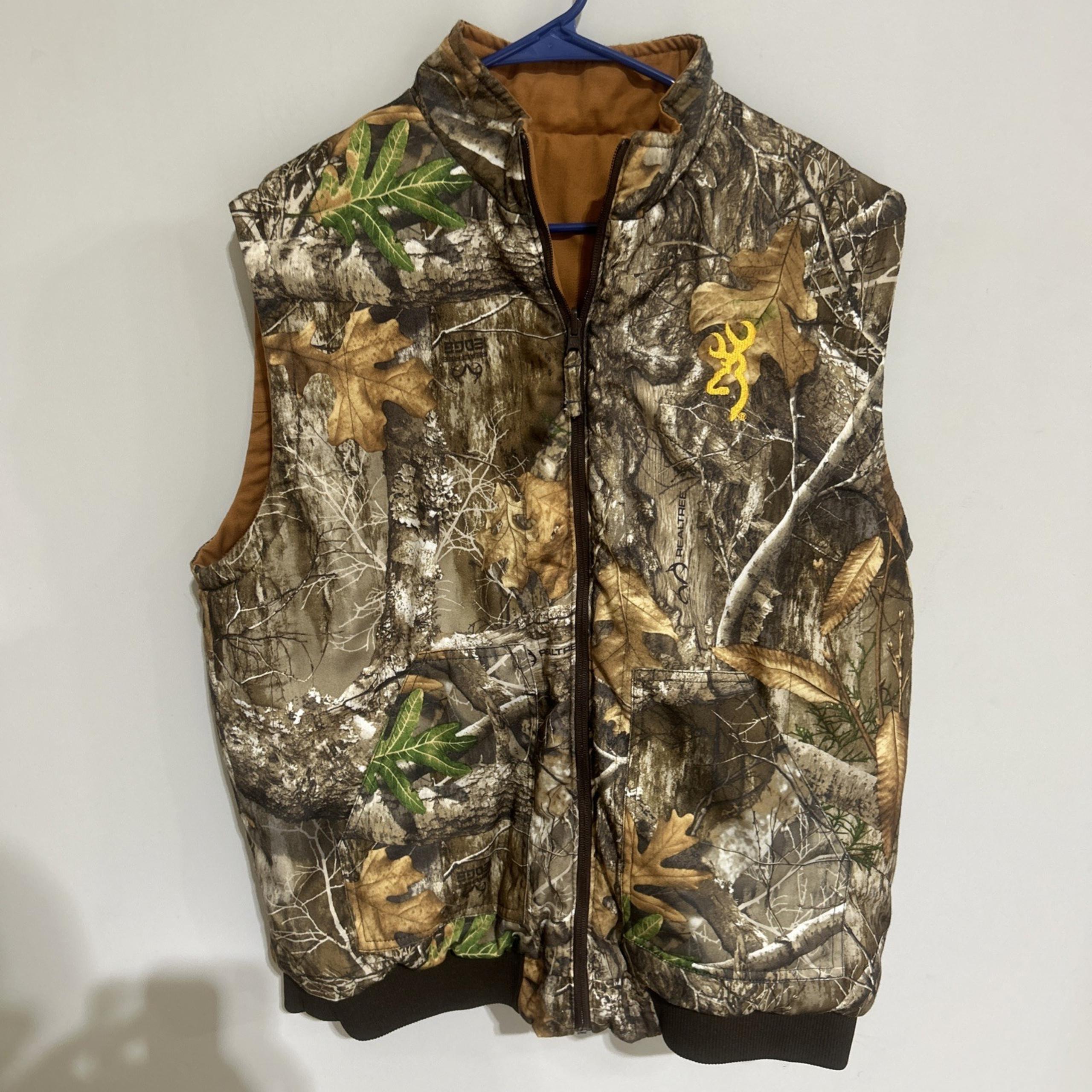 Browning Reversible Mens Vest Size X-Large Color REALTREE Brown/Camo