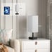 Gray Small Table Lamp - Bedside Lamp for Bedroom, Minimalist Nightstand Lamp