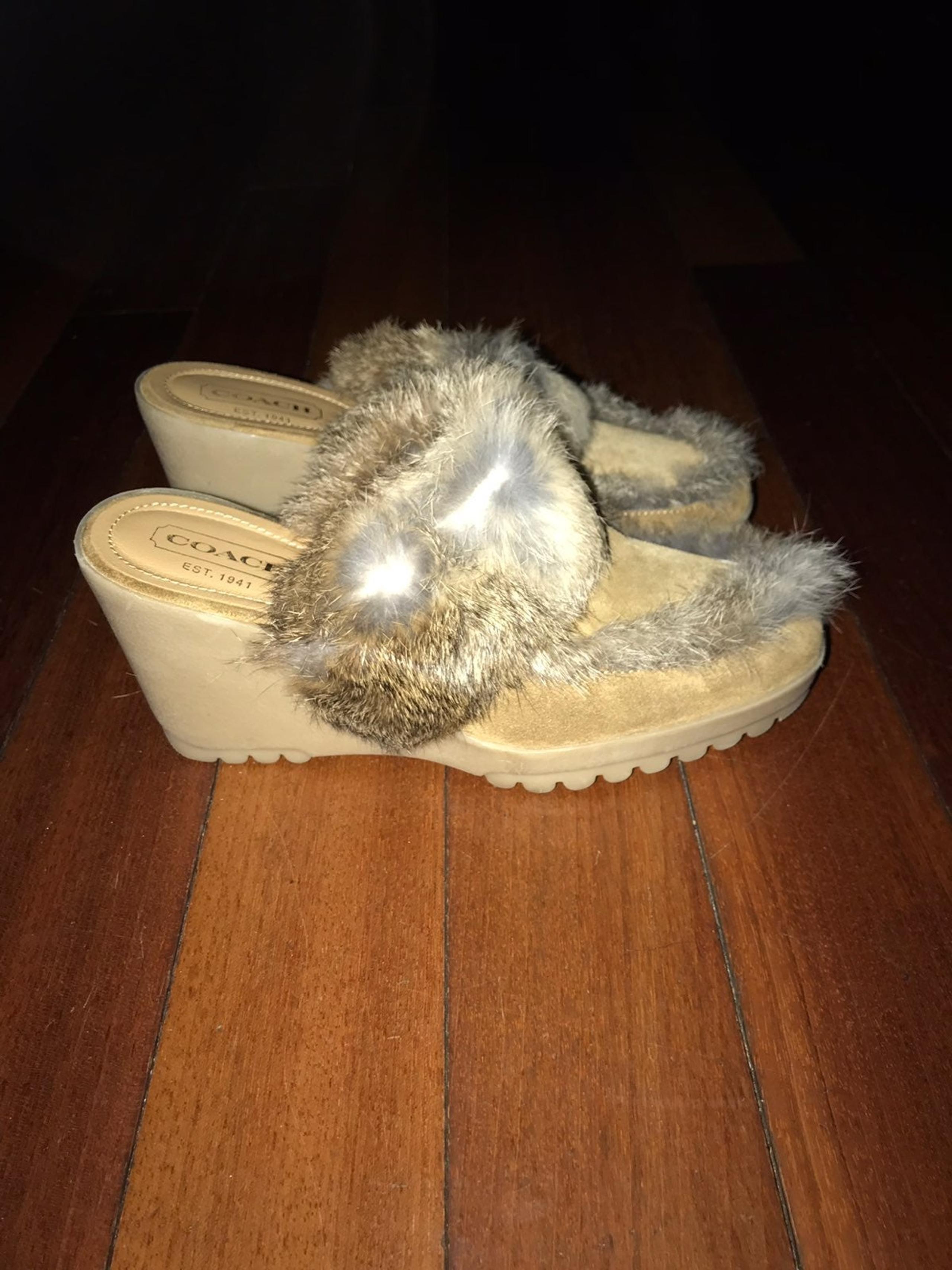 Coach Fur Mules