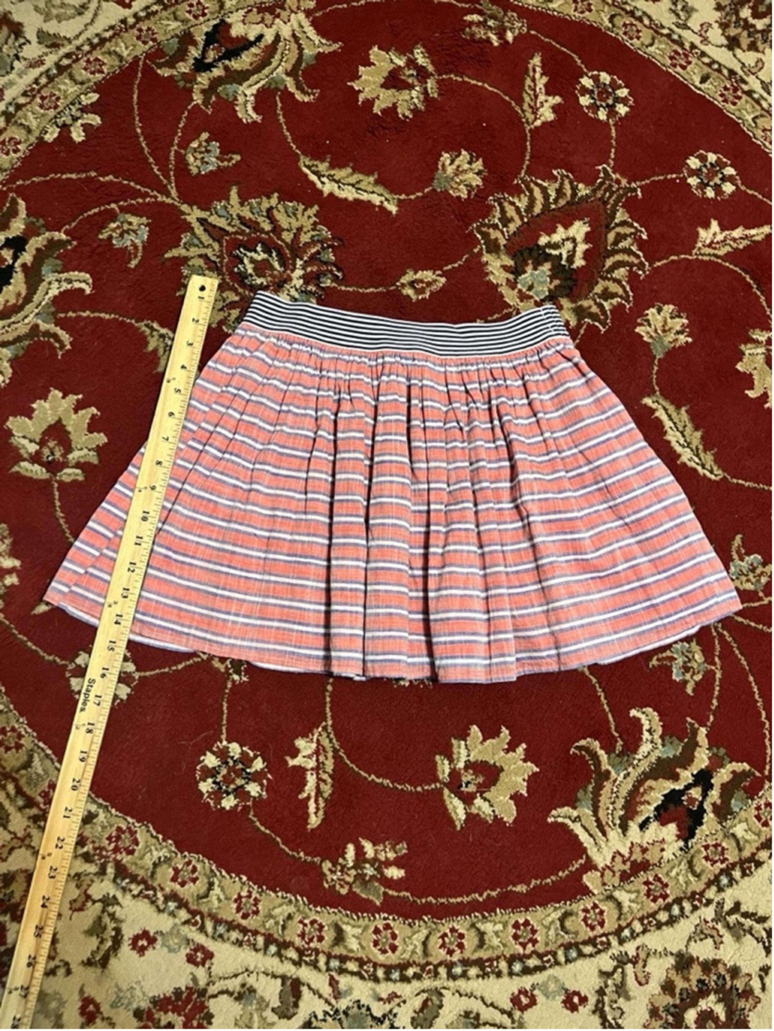 Women’s THML Orange Blue Stripe Pull On Mini Skirt Size Large