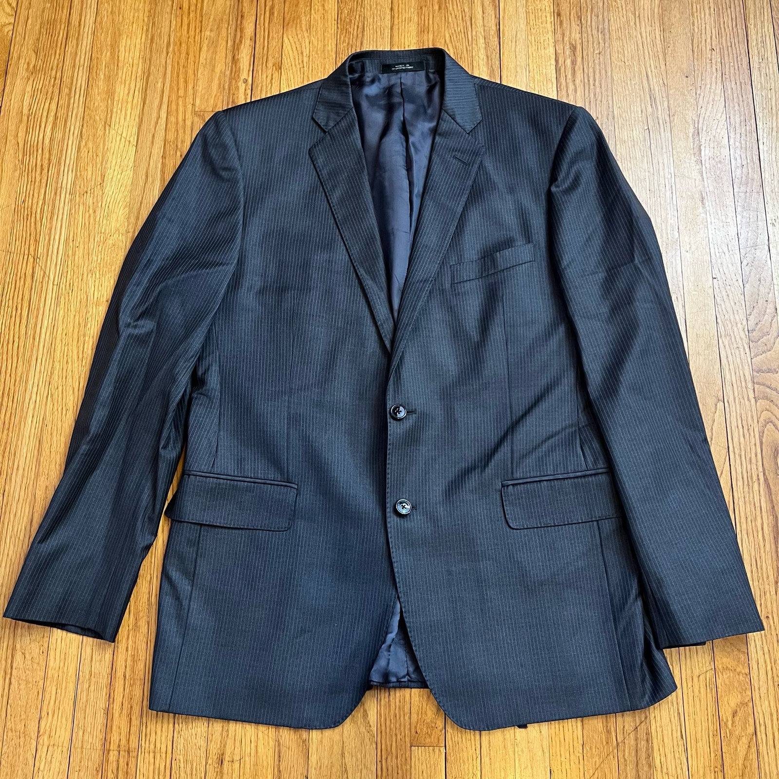 Ermenegildo Zegna Blazer Mens 44 Long Sport Coat Gray Wool Saks Fifth Ave Stripe