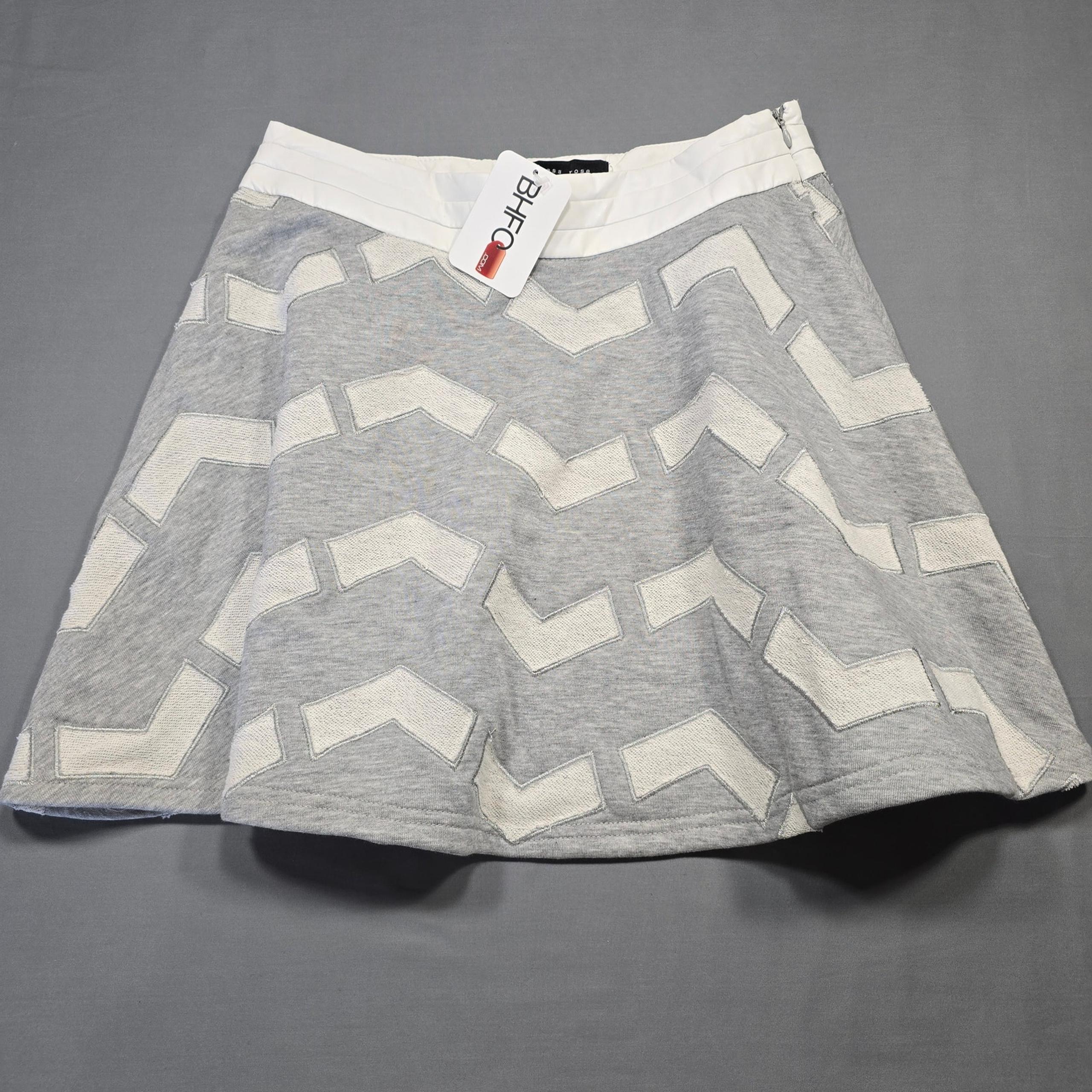 Endless Rose Women Skirt Size M Gray Mini Preppy Geo Print Classic Y2k Aline Zip