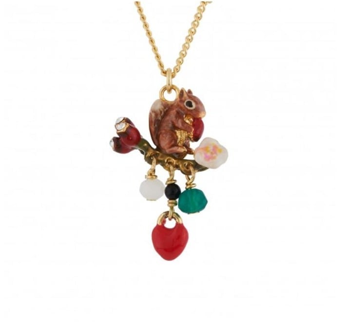 Les Nereides Secret Autumn Squirrel Heart Necklace
