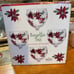 Block Basics Poinsettia Toss Set of 4 Wine Goblets In Box Hand Painted Christmas