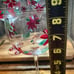 Block Basics Poinsettia Toss Set of 4 Wine Goblets In Box Hand Painted Christmas