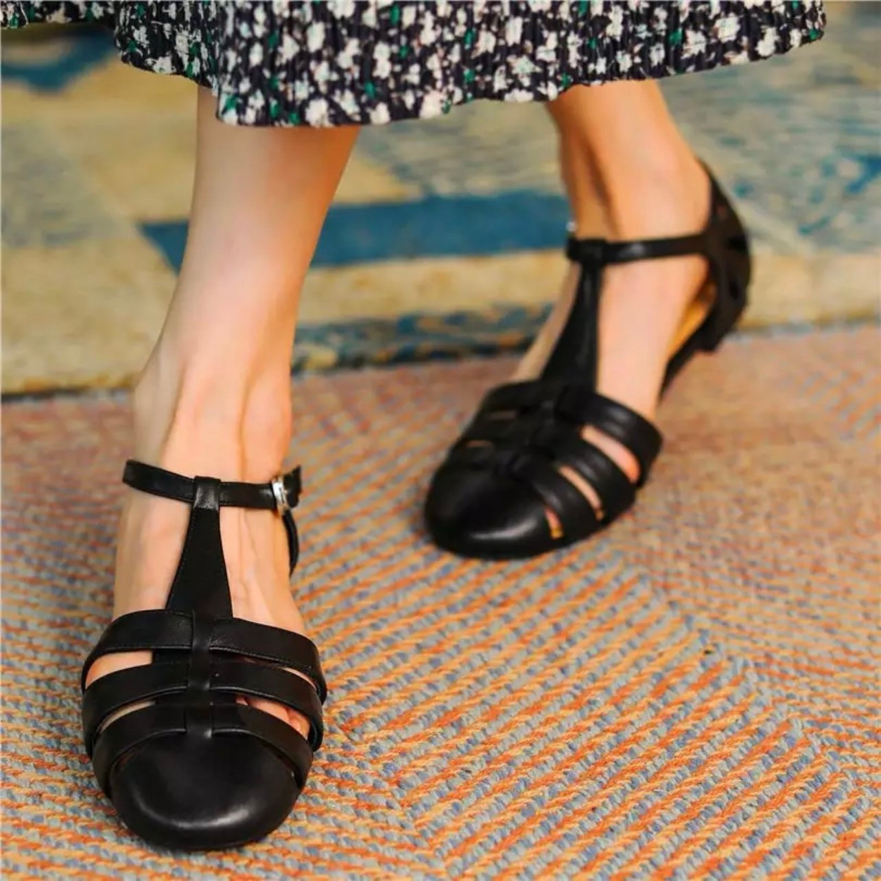 Genuine Leather Sandals gladiator Roman Loafers Flats Slip On Office Shoes Pumps