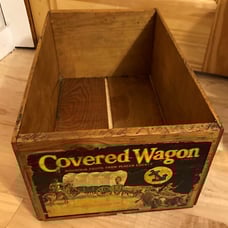 Covered Wagon Mountain Fruits from Placer County wooden wood vintage box crate