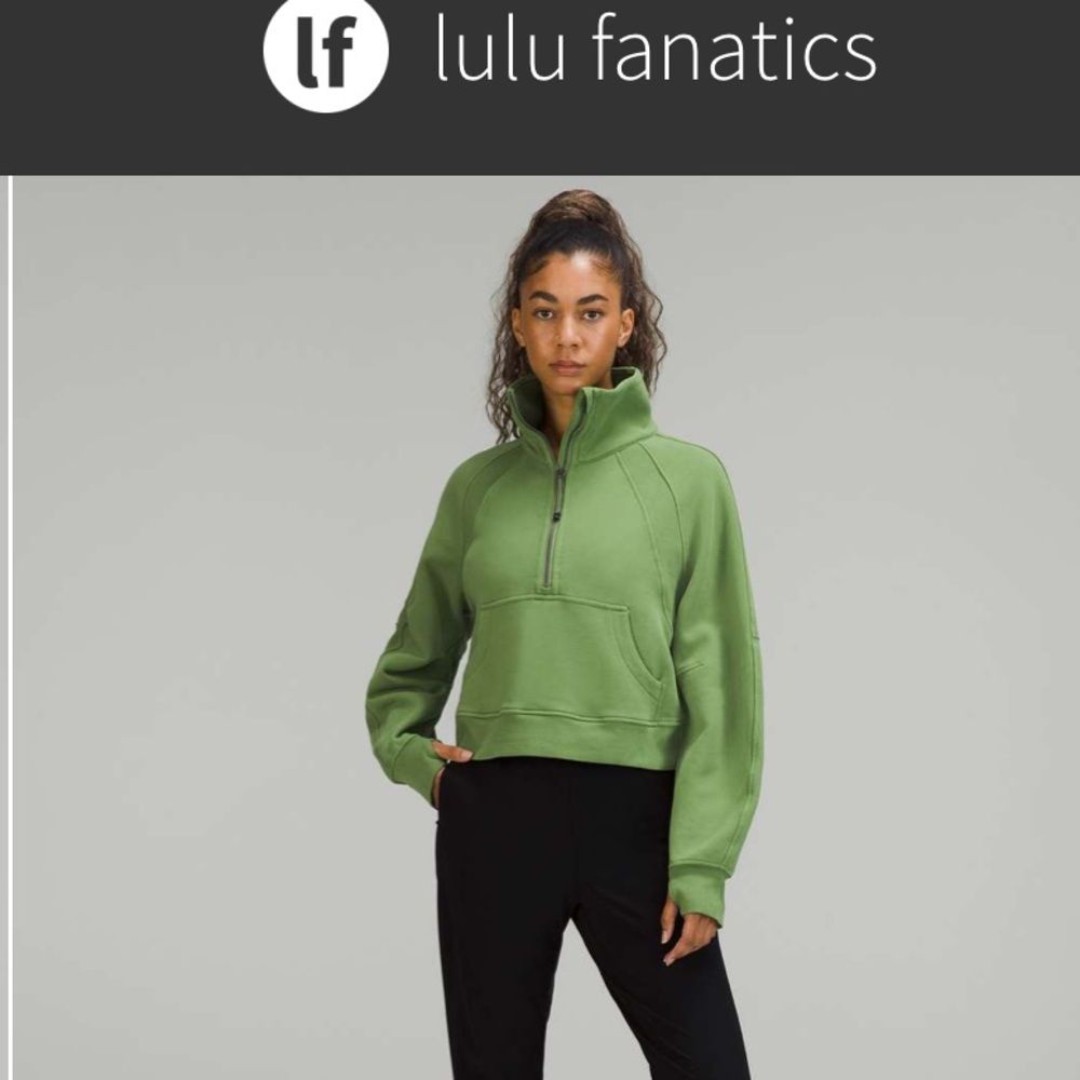 Lululemon Scuba Oversized Funnel Neck Half Zip XS/S Green Foliage 4 6 8 Fleece