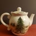 Christmas Farmhouse Handpainted Ceramic Teapot by Maxcera