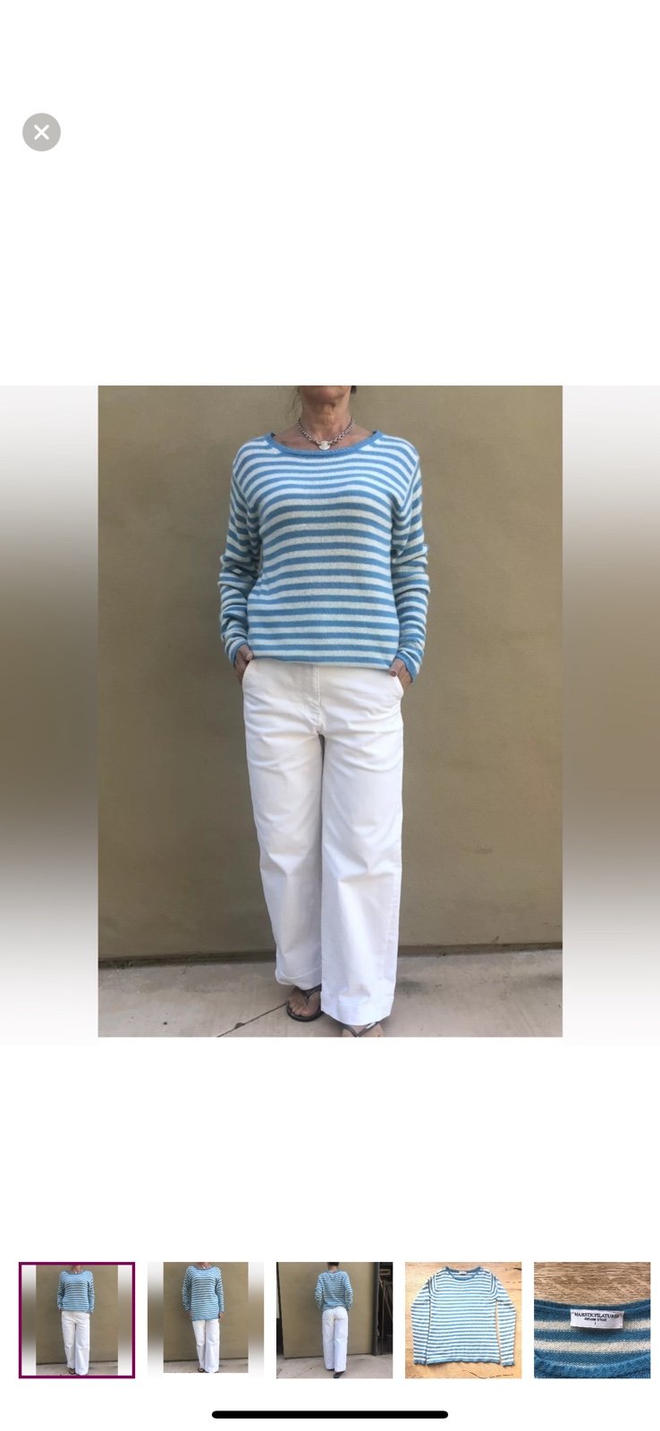 Majestic Filatures women’s striped cashmere sweater size S/M price firm !