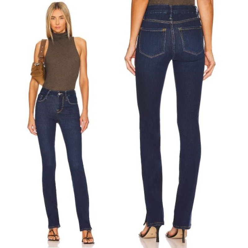 Frame Le Shape Mini Boot Jeans High Rise Slim Claremore Slit Women's Size 33 NWT