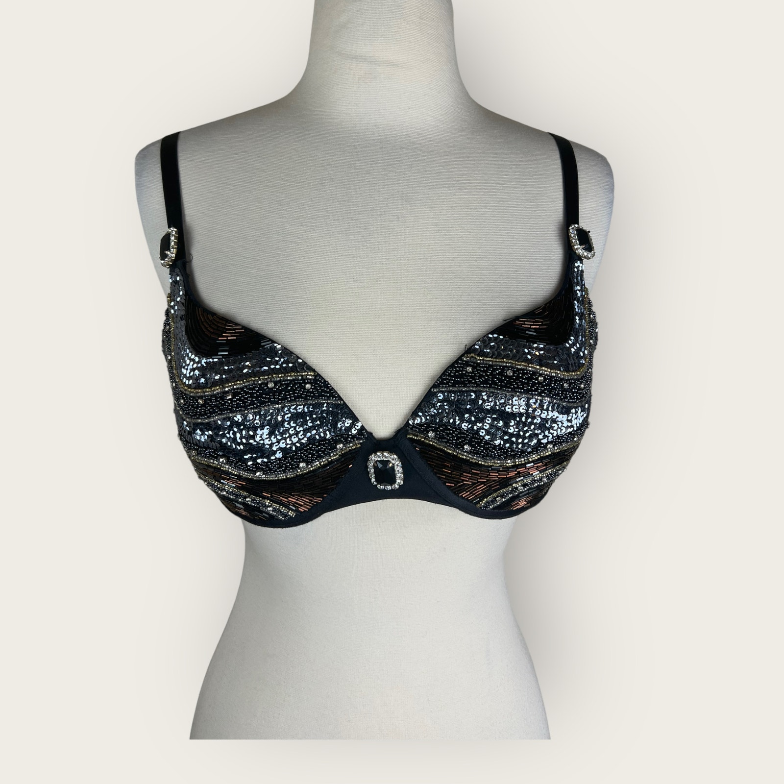 Vintage Y2K Marciano by Guess Sequined Rhinestone Bra | 36D