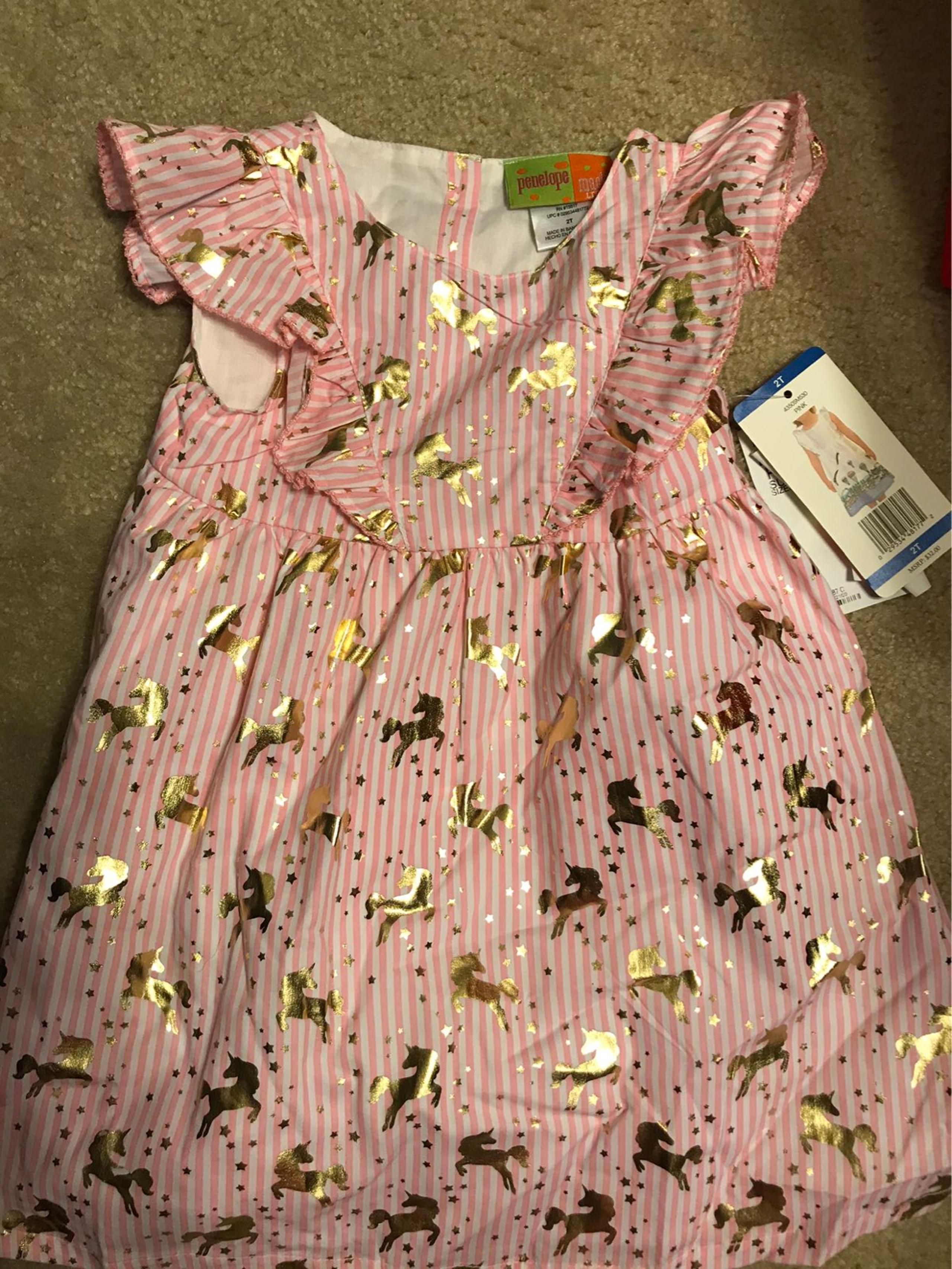 Penelope Mack pink gold unicorn dress