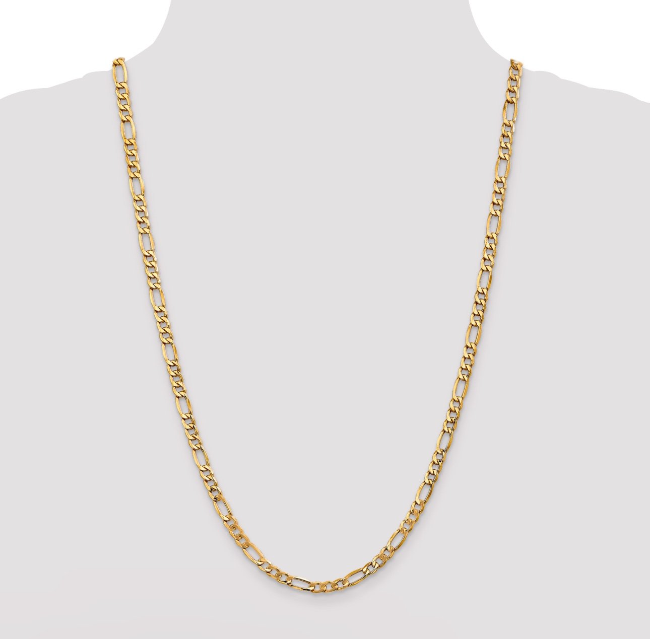 14k Gold 6mm Semi-Solid Figaro Chain Necklace 22