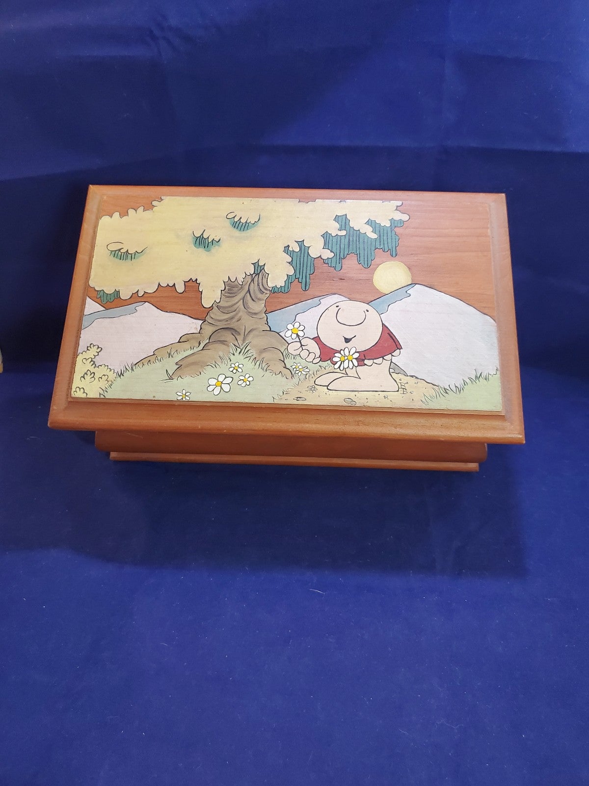 Handmade Ziggy Large Wooden Trinket Box. Signed BB.