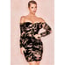 House of CB velvet floral ruched Noella mini dress