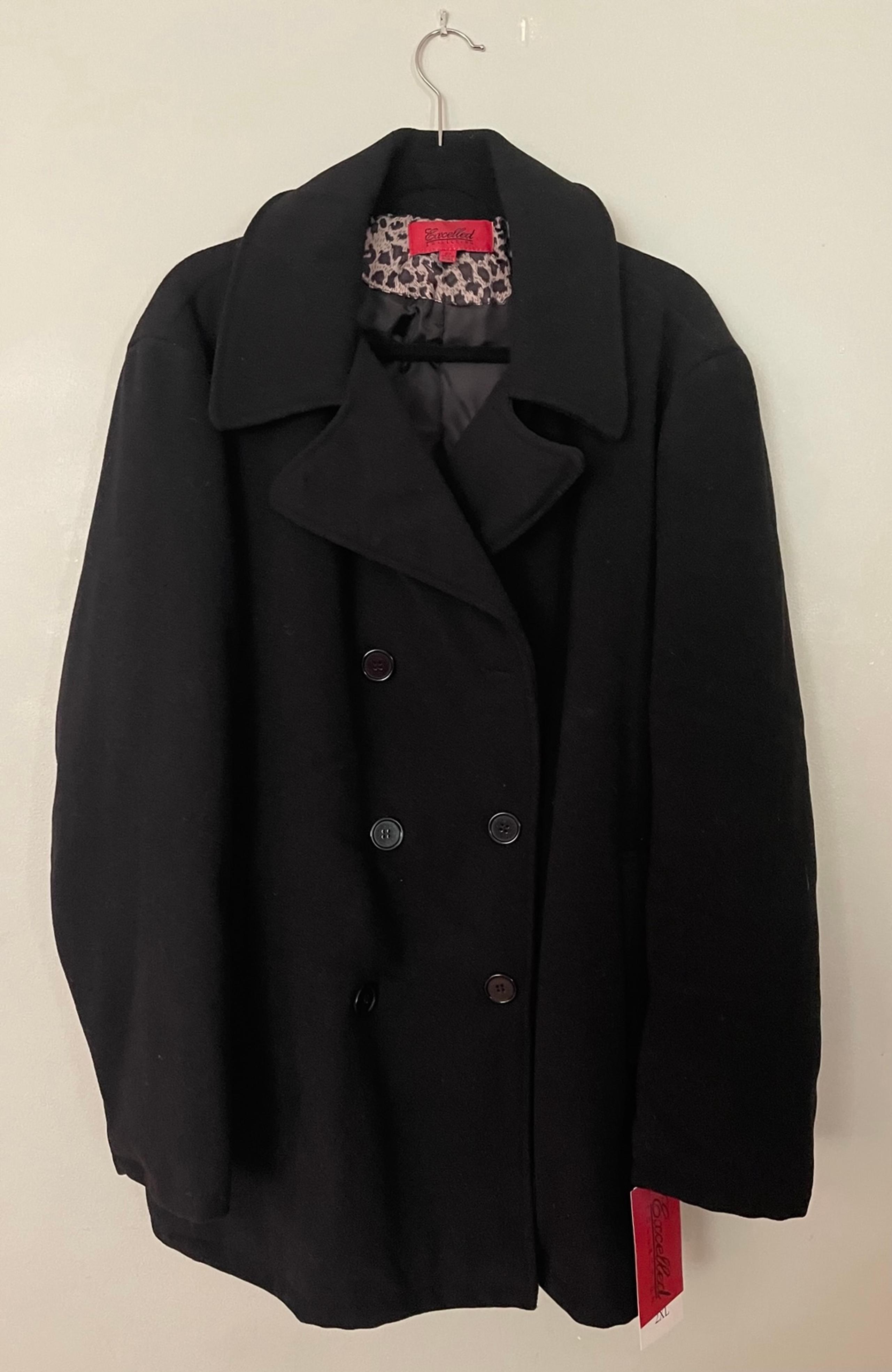 Women’s Black Wool PeaCoat Size 2XL - Excelled