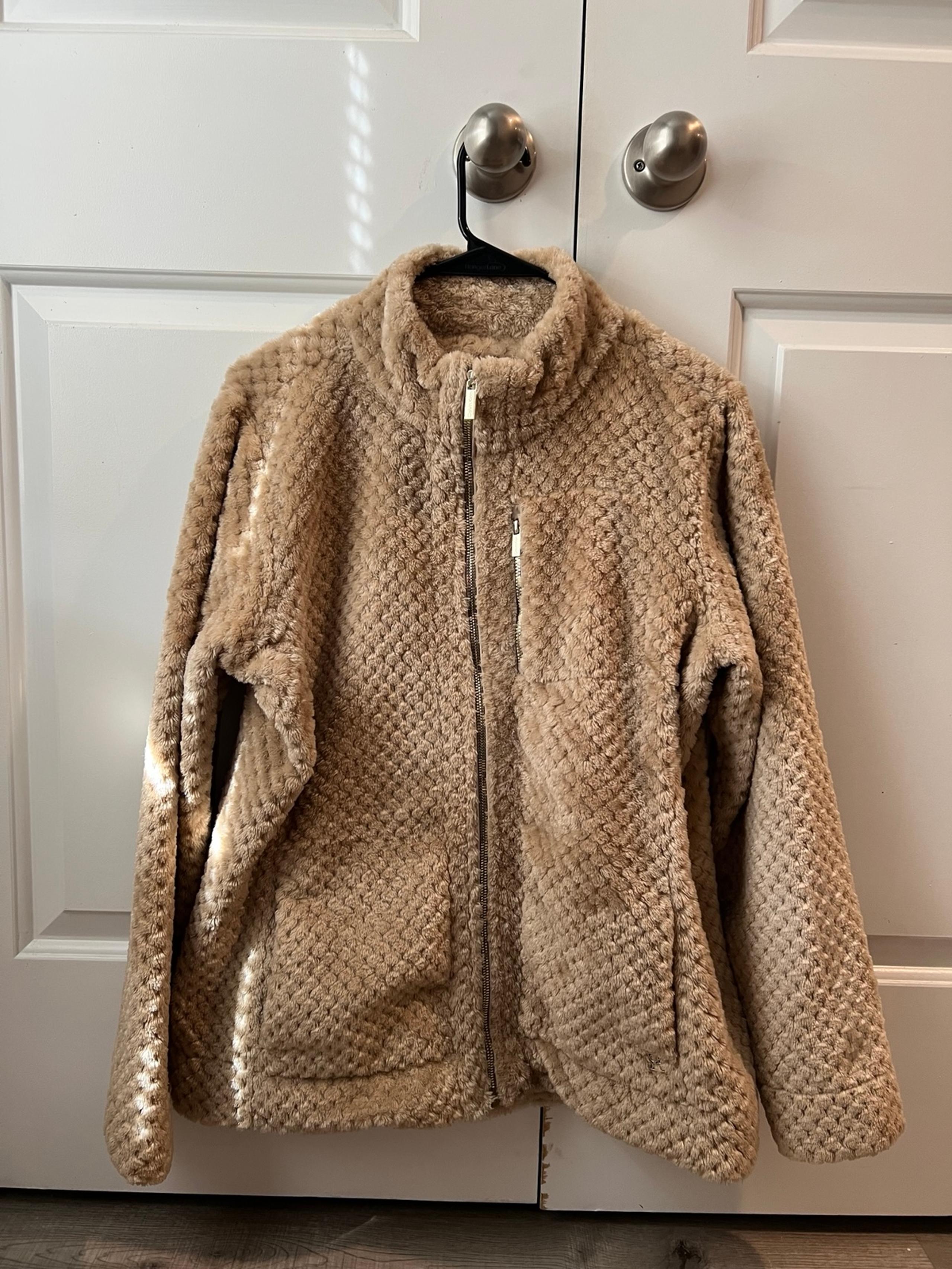 Tan Calvin Klein LG Faux Fur Jacket