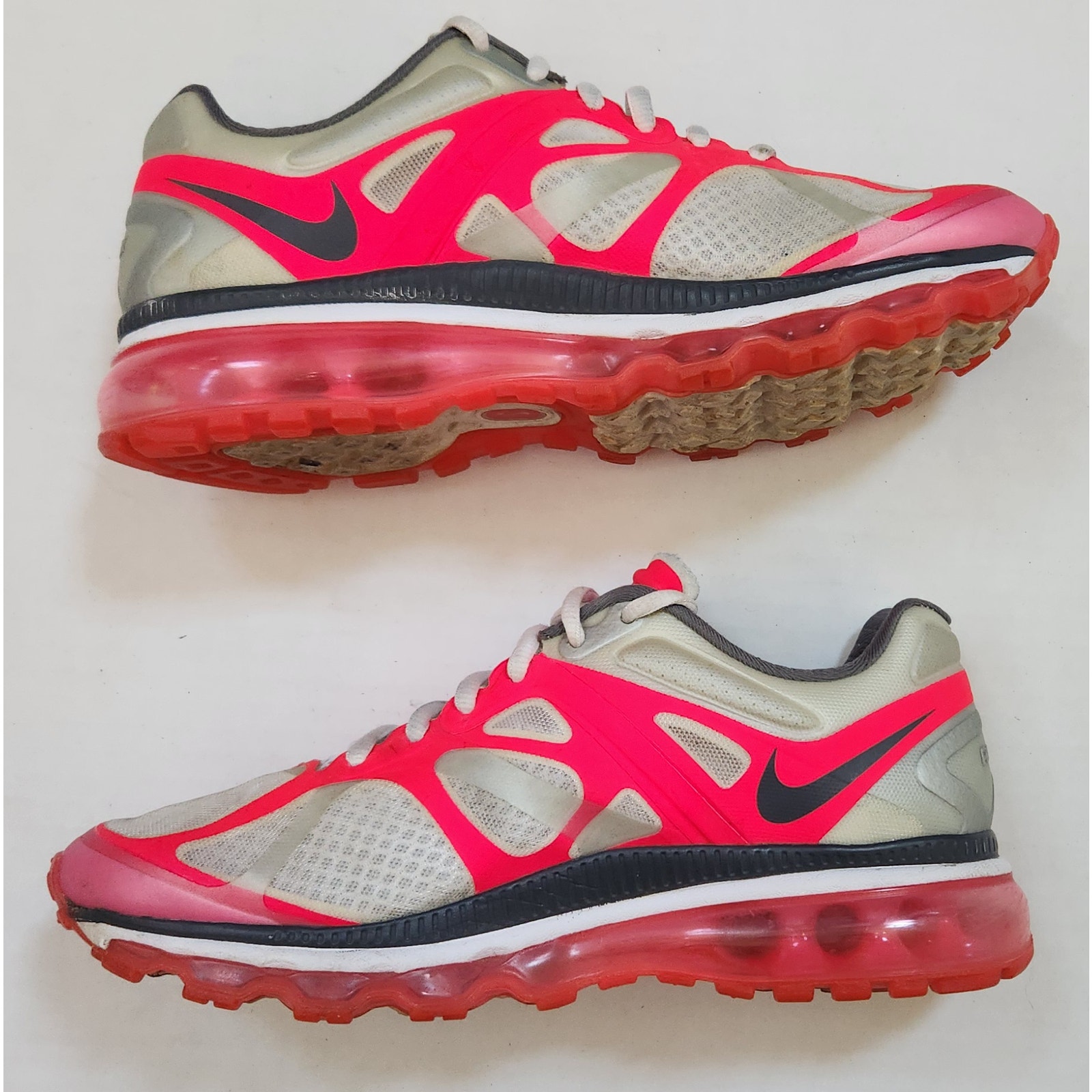Nike Women's Size 8 Air Max 2012 + Running Athletic Shoes White Pink 487679-160