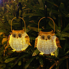 Hanging Solar Lanterns Garden Light Waterproof Metal Decorative Solar 2 Pack