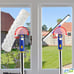 Window Cleaner Rotatable Squeegee and Microfiber Scrubber with Extendable