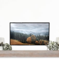 60-Inch Mantel, Master & Co Warm Gray Finsh Solid Wood Floating Fireplace Mantel