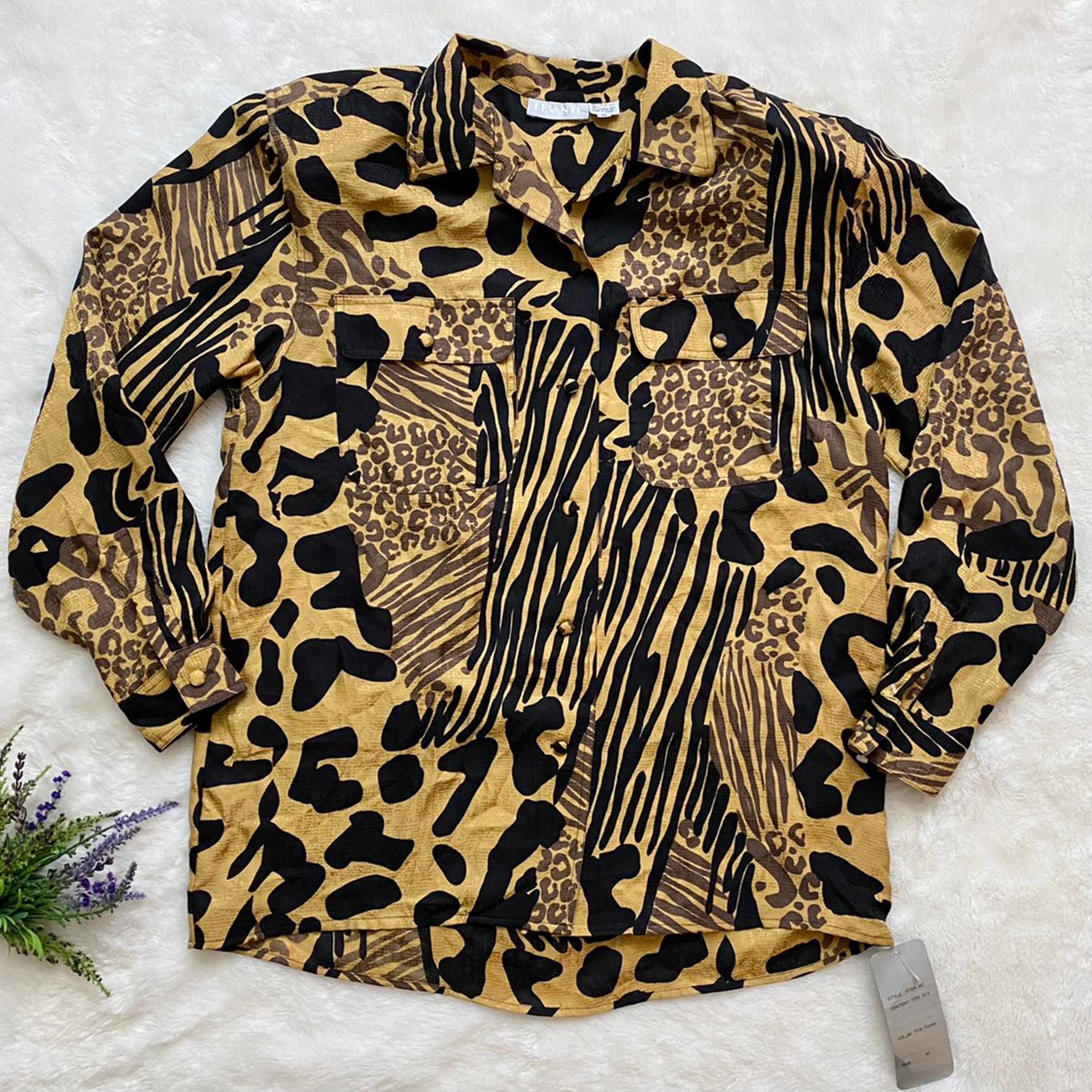 Vintage silk animal print blouse NEW