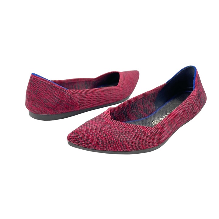 Rothy's The Point Crimson Heather Red Blue Halo Pointed Toe Flats Womens Size 9