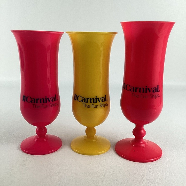 Carnival Cruise Lines Hurricane Cocktail Cup Lot Drink Tumbler Fun Ship Souvenir