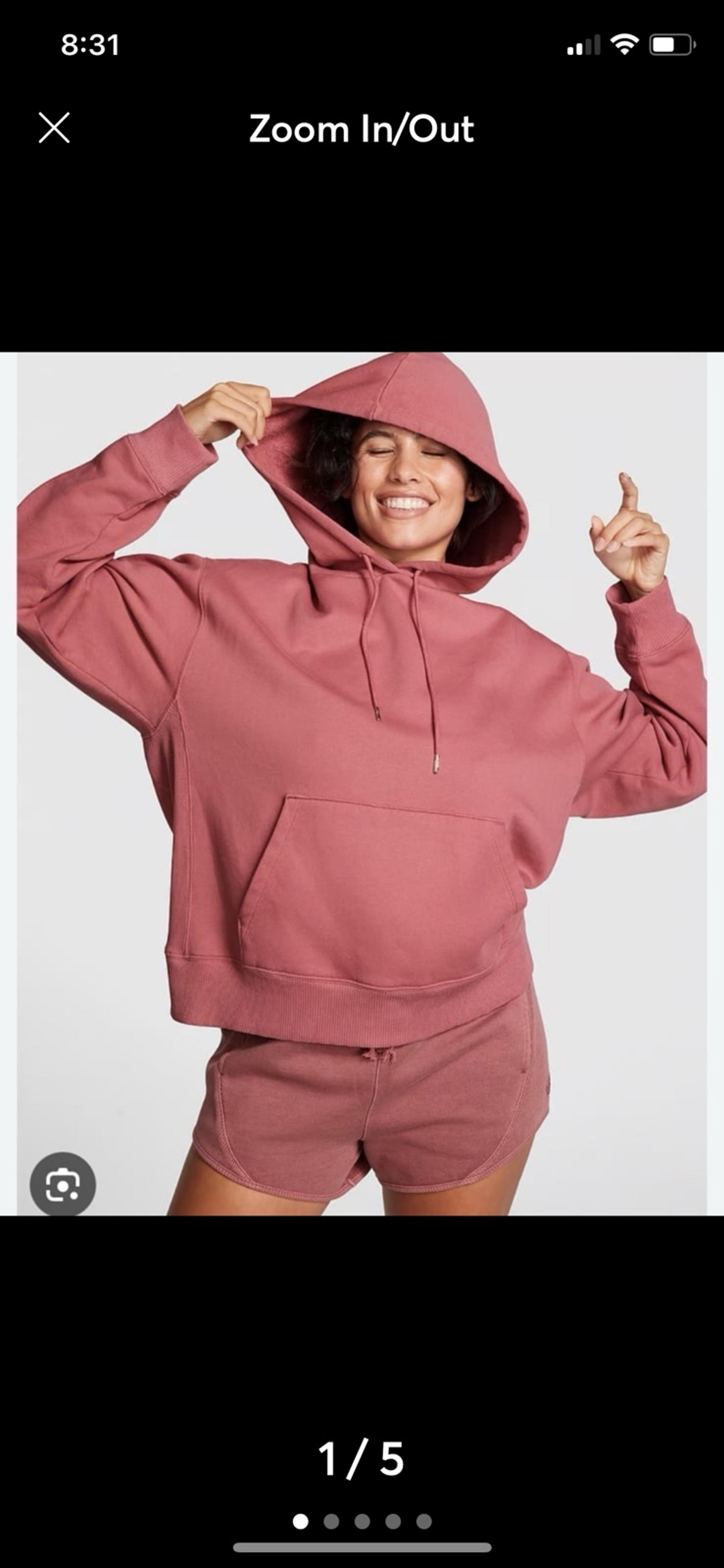 VS PINK Premium Fleece Oversized Pullover Hoodie Soft Begonia Sz XXL