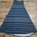 NEW Lalo & Company Blue Metallic Gold Gypsy Full Flare Maxi Skirt Small