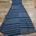 NEW Lalo & Company Blue Metallic Gold Gypsy Full Flare Maxi Skirt Small