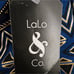 NEW Lalo & Company Blue Metallic Gold Gypsy Full Flare Maxi Skirt Small