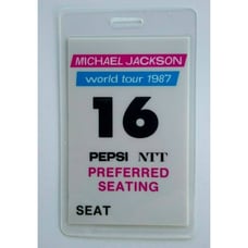 Michael Jackson Preferred Seat #16 Backstage Pass Original Bad 1987 Concert Tour