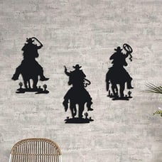 Western Cowboy Wall Decor Vintage Cowboy Wall Art Indoor Home Decor Rustic Black