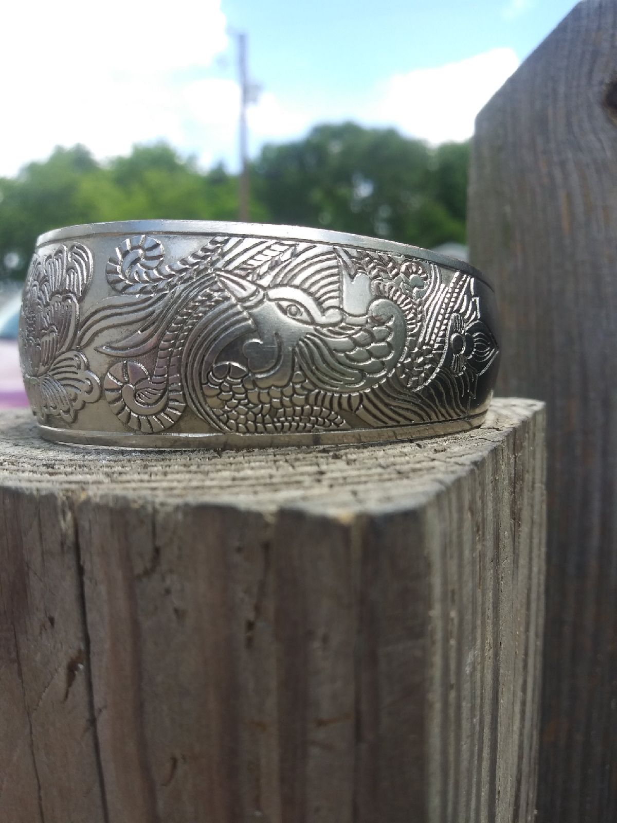 Engraved Silver Bracelet
