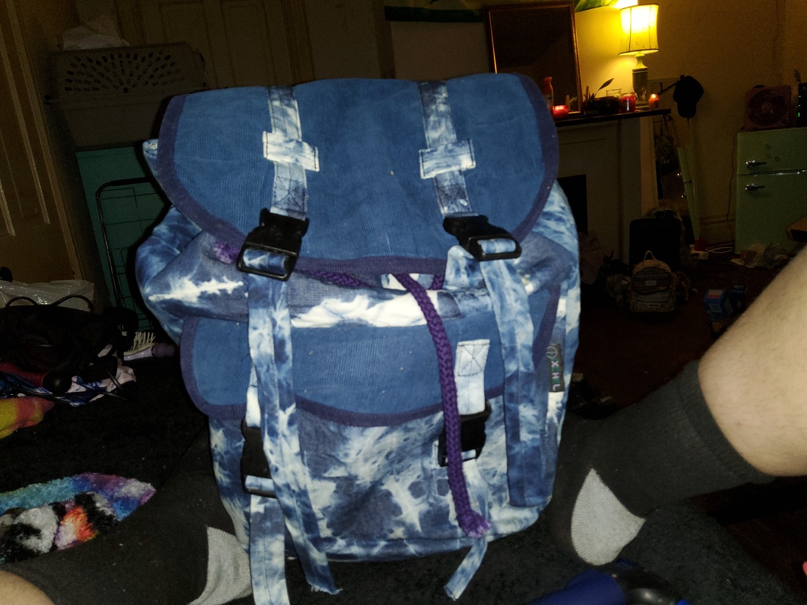 Tie dye bookbag lots of space and pockets