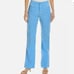 J Mclaughlin Womens Emmie Jean 4 Blue Straight Cotton Tencel Pants Front Seam