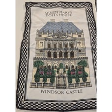 Windsor Castle Queen Mary's Doll 's House Tea Towel Linen Souvenir Kitchen Dish