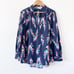 Crosby Feather Printed Blouse in Navy size L