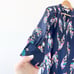 Crosby Feather Printed Blouse in Navy size L