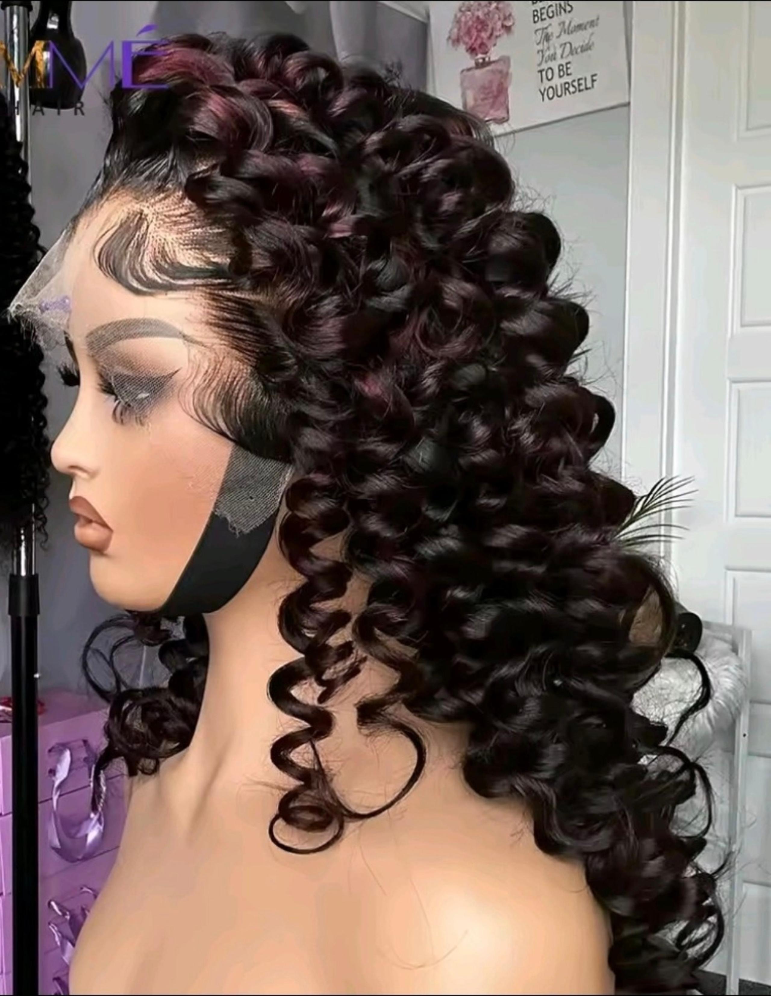 Highlight Loose deep wave human hair free part wig