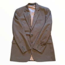 Chaps 100% Wool Taupe Brown 2 Button Single Vent Suit Jacket Mens Size 42L