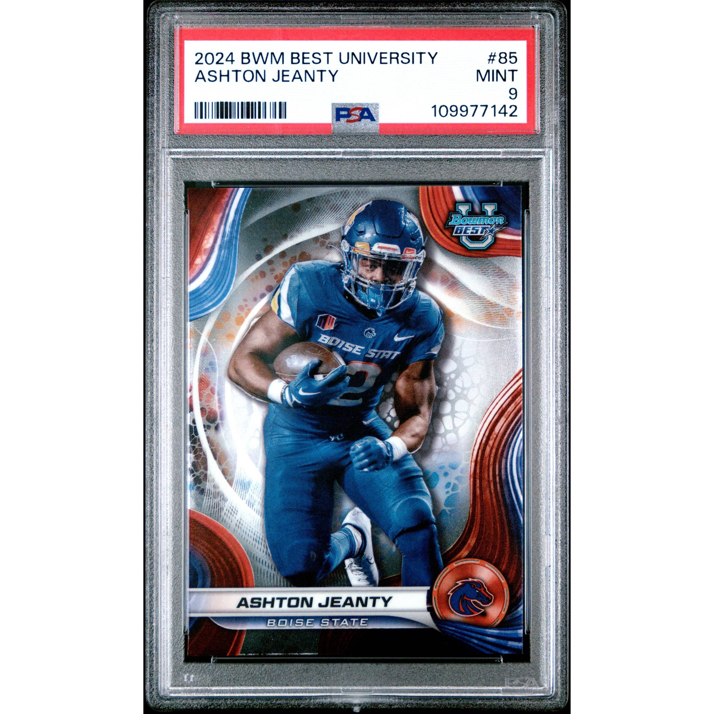 Graded 2024 Topps Bowmans Best University Ashton Jeanty #VEGAS Rookie Card PSA