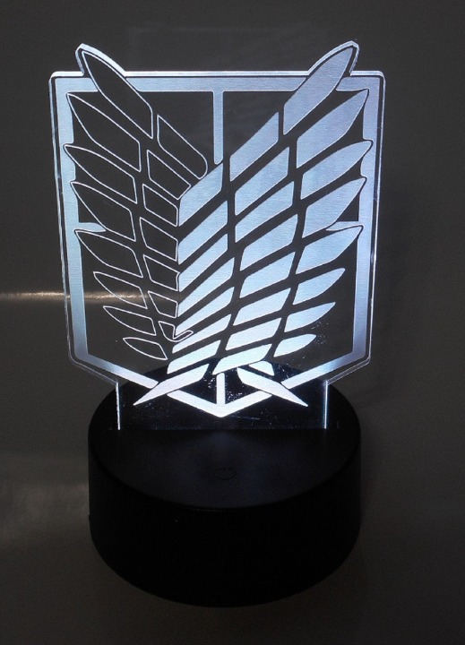 Attack on Titan 6.5 Tall Wing Logo Laser Engraved 3D Effect Acrylic Night Lamp