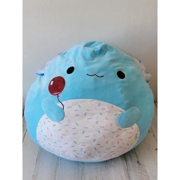 Squishmallow Axolotl red balloon jumbo RARE plush animal blue