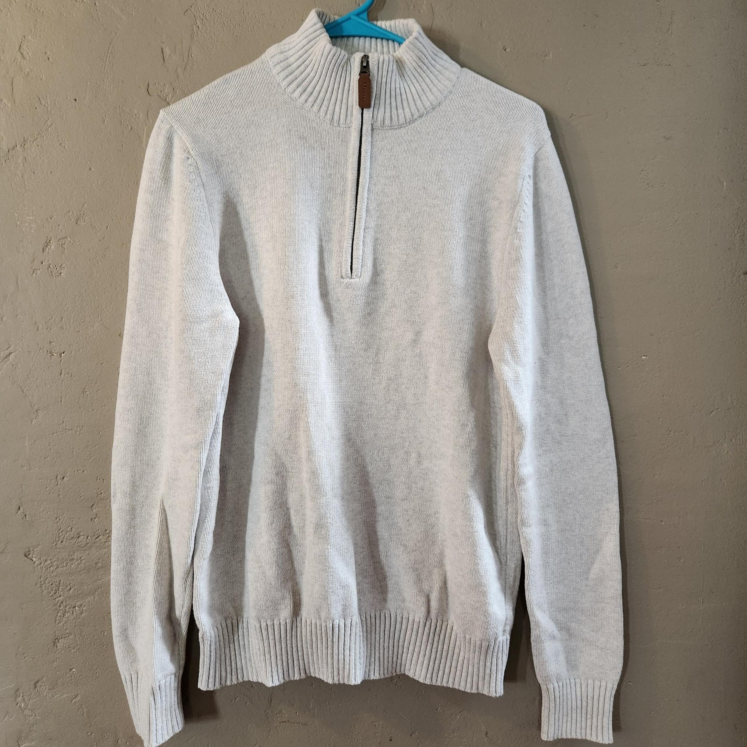St. John's Bay half zip sweater cream men's size small