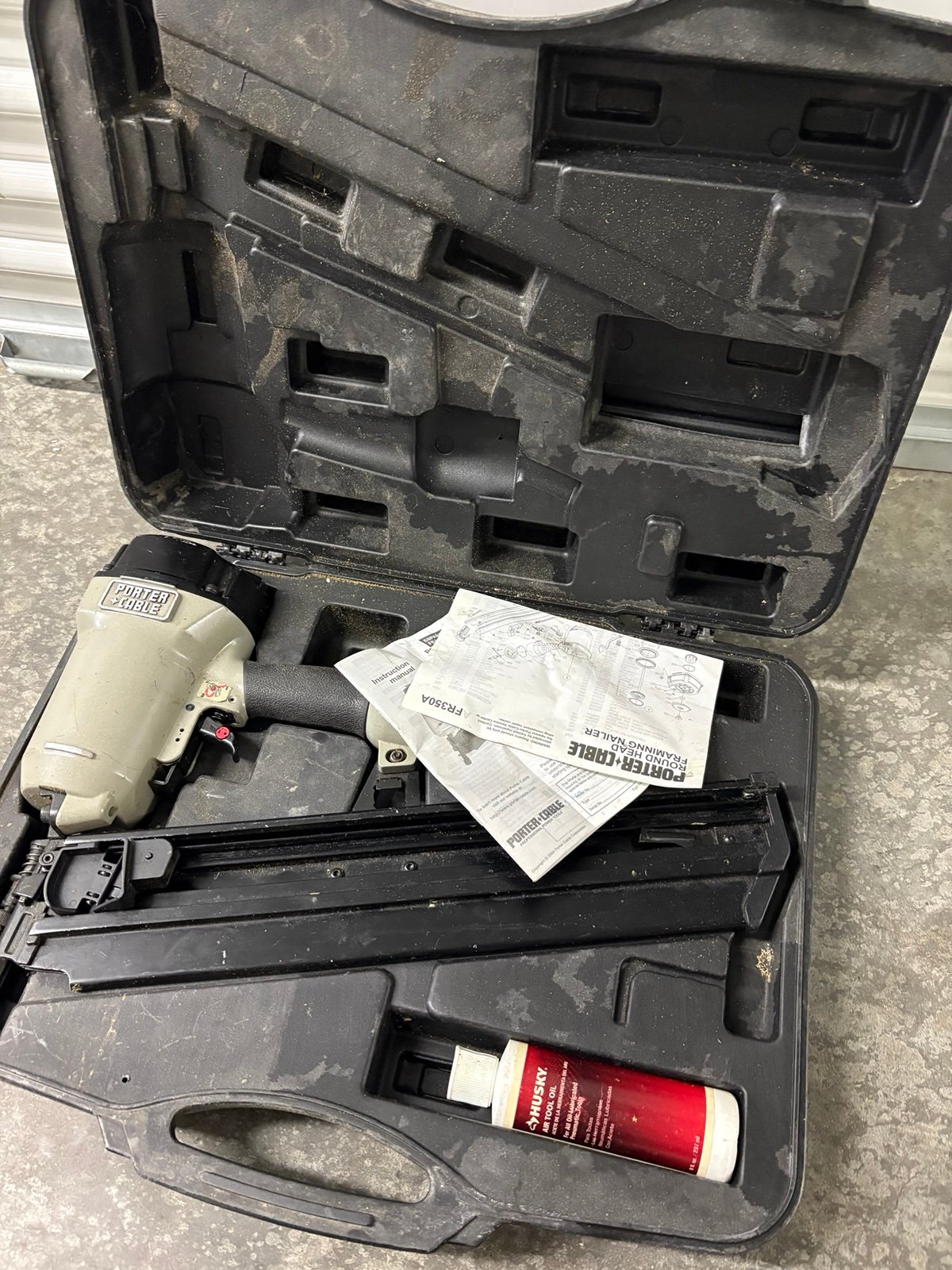PORTER CABLE FR350A FRAMING NAILER W/ CASE Oil & Manual Included