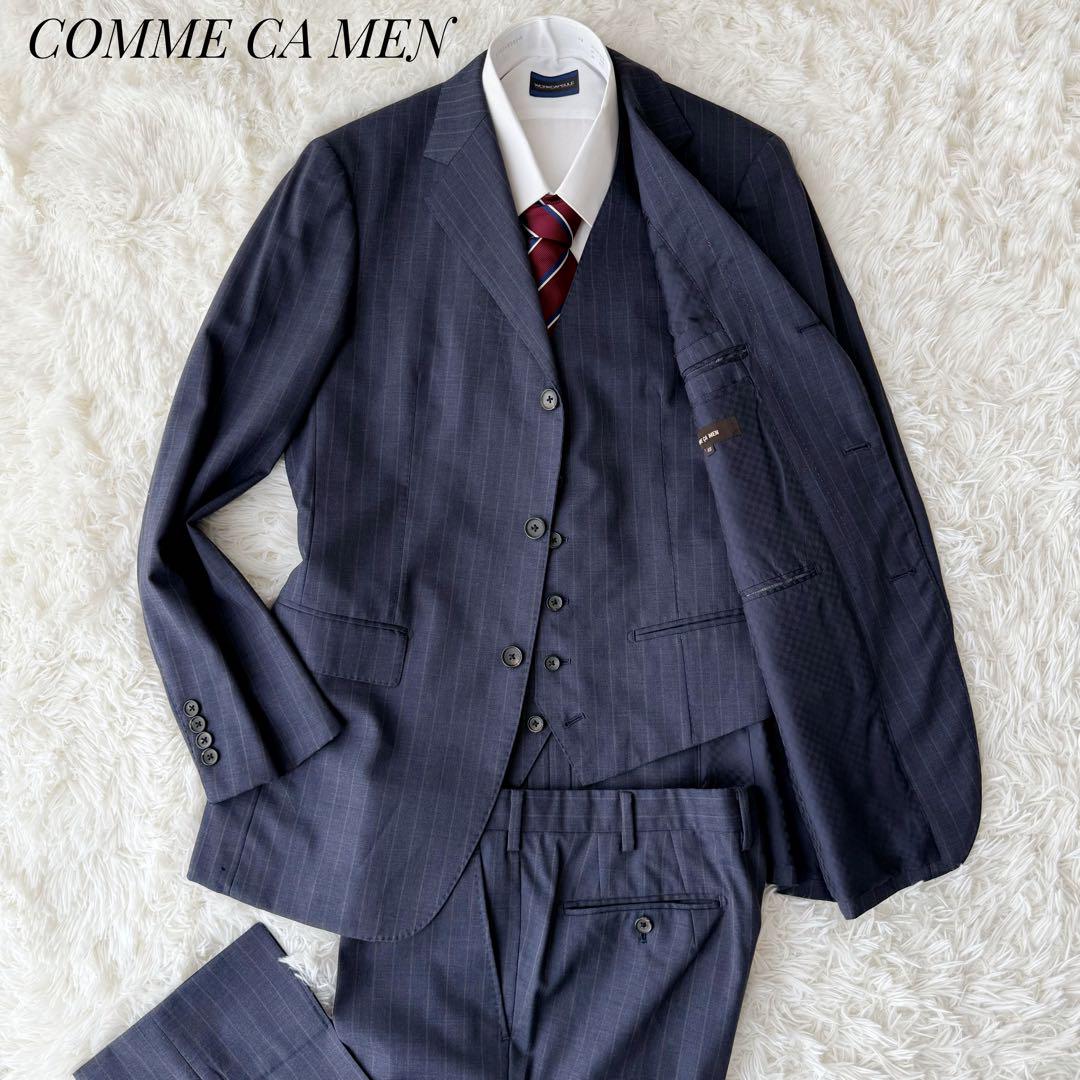 【3-Piece】COMME CA MEN Comsa Suit Set, Navy, Size 48